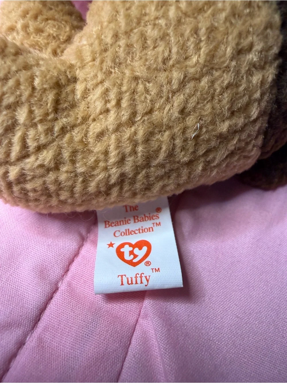 Vintage 1996 Retired Beanie Baby Tuffy Terrier with Tags Dog Stuffed Toy